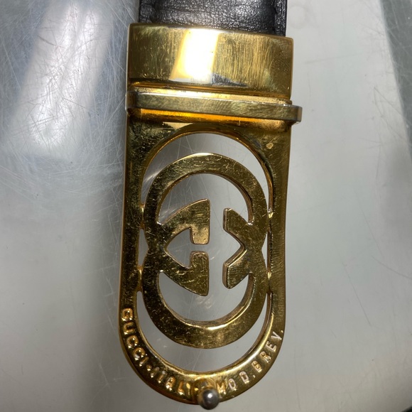 Vitage GUCCI leather belt reversible GG buckle made in italy - Picture 7 of 15